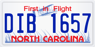 NC license plate DIB1657