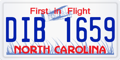 NC license plate DIB1659