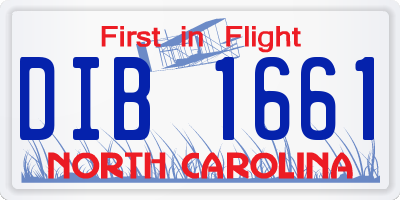 NC license plate DIB1661