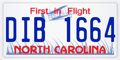 NC license plate DIB1664