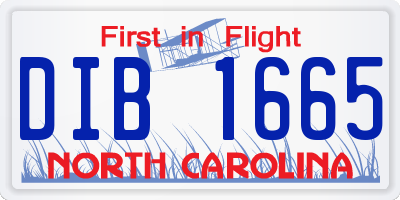 NC license plate DIB1665