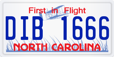 NC license plate DIB1666