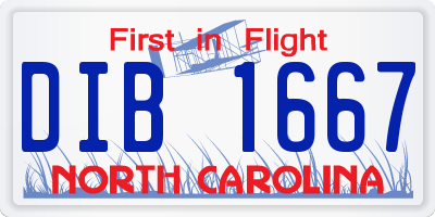 NC license plate DIB1667