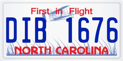 NC license plate DIB1676