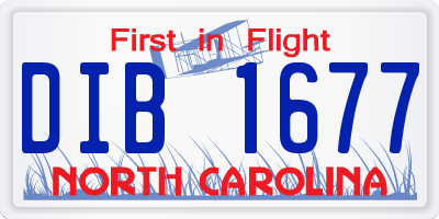 NC license plate DIB1677