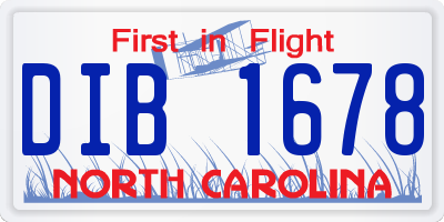NC license plate DIB1678