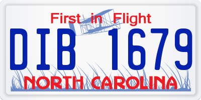 NC license plate DIB1679