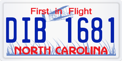 NC license plate DIB1681