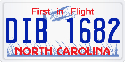 NC license plate DIB1682