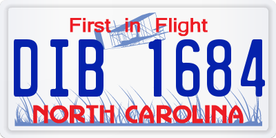 NC license plate DIB1684