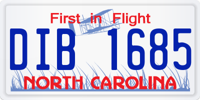 NC license plate DIB1685