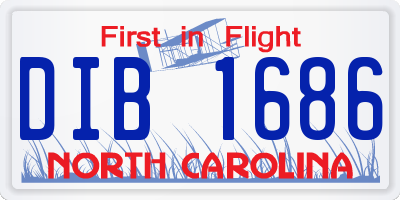 NC license plate DIB1686
