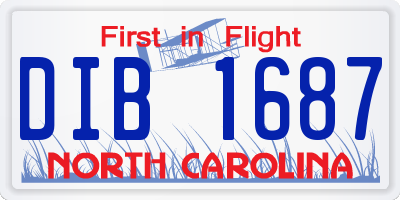 NC license plate DIB1687
