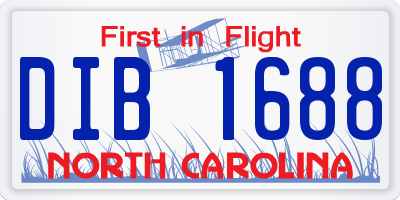NC license plate DIB1688