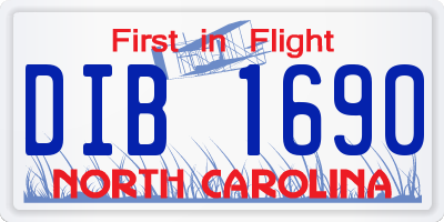 NC license plate DIB1690