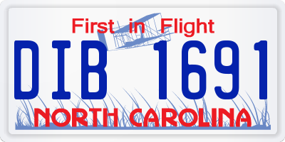 NC license plate DIB1691
