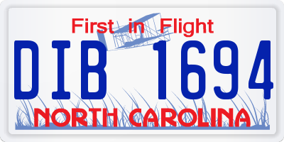 NC license plate DIB1694