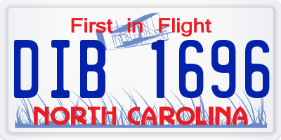 NC license plate DIB1696