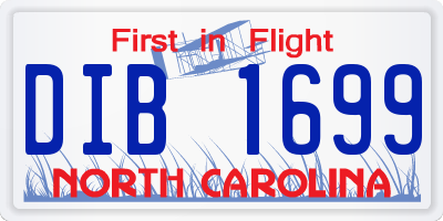 NC license plate DIB1699