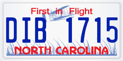 NC license plate DIB1715