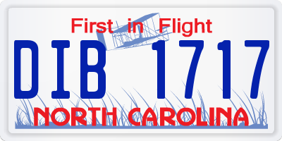 NC license plate DIB1717