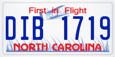 NC license plate DIB1719