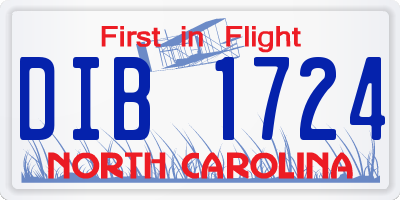 NC license plate DIB1724