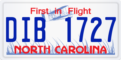NC license plate DIB1727