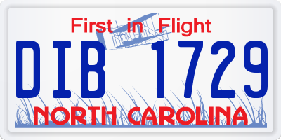 NC license plate DIB1729