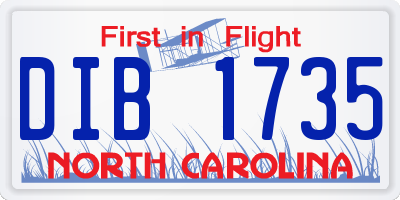 NC license plate DIB1735