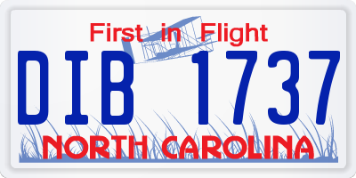 NC license plate DIB1737