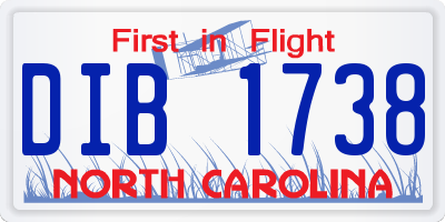 NC license plate DIB1738