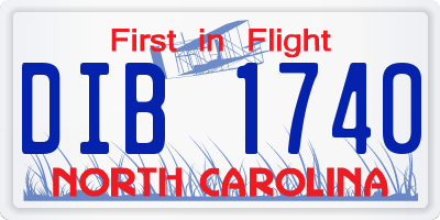 NC license plate DIB1740