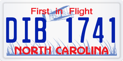 NC license plate DIB1741