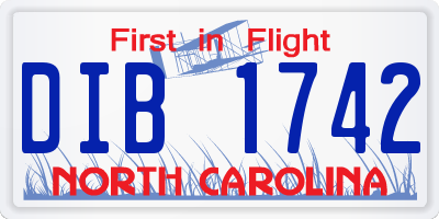 NC license plate DIB1742