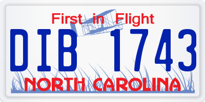NC license plate DIB1743