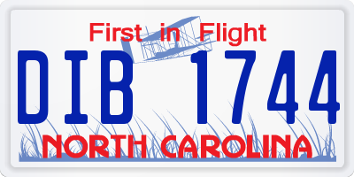 NC license plate DIB1744