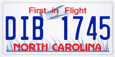NC license plate DIB1745