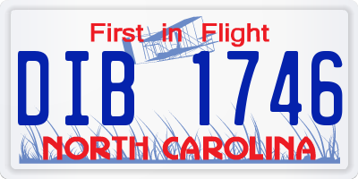NC license plate DIB1746