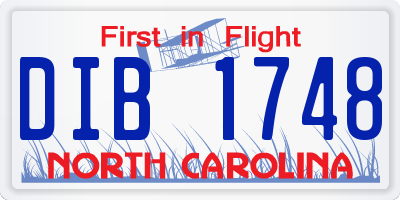 NC license plate DIB1748