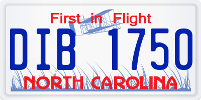 NC license plate DIB1750