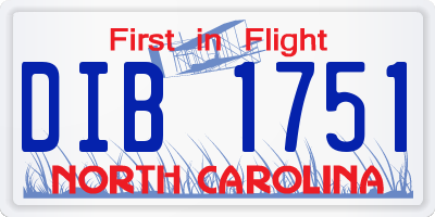 NC license plate DIB1751