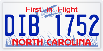 NC license plate DIB1752
