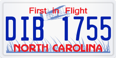 NC license plate DIB1755