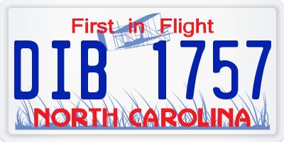 NC license plate DIB1757