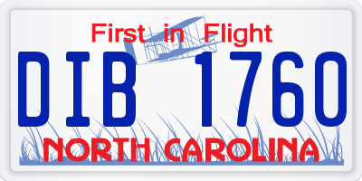 NC license plate DIB1760