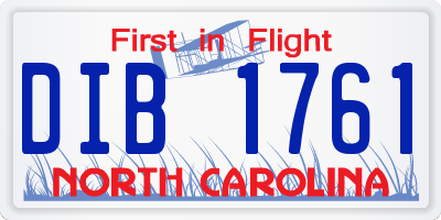 NC license plate DIB1761