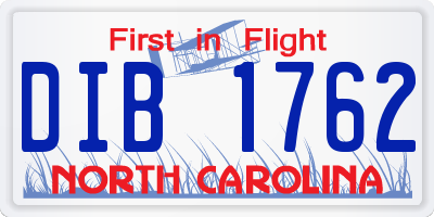 NC license plate DIB1762