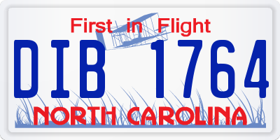 NC license plate DIB1764