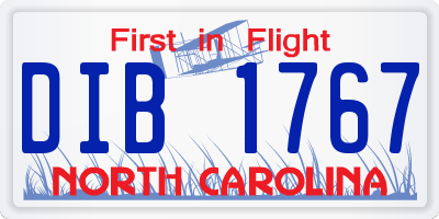 NC license plate DIB1767